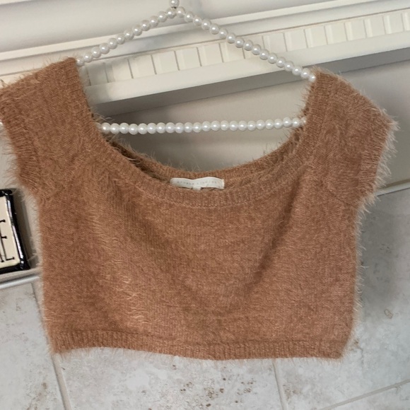 Etophe Studios Sweaters - Étoohe Studios Tan Crop Top Sweater